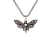 SanLan Death Head Moth Pendant Necklace Wicca Jewelry Goth Moth and The Moon