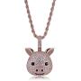 JINAO Iced Out Jack Skellington Heart Eyes Smile Devil Clown Pendant Necklace