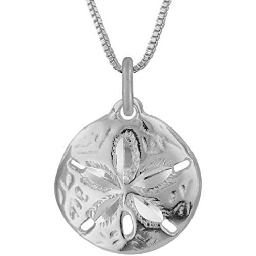 Sterling Silver Sand Dollar Charm Pendant Necklace, 18''