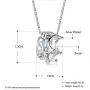 Kebaner Women 925 Sterling Silver Plated Crown Princess Pendant Necklace Austrain Crystal Jewelry