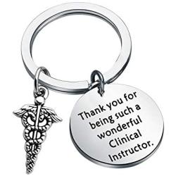 BAUNA Nursing Instructor Key Ring Thank You Gift Idea for Clinical Nurse Teacher Thank You for Being Such a Wonderful Clinical Instructor Keychain