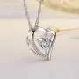 14k White Gold Plated Forever Lover Heart Pendant Necklace for Women 14k White Gold Plated Forever Lover Heart Pendant Necklace for Women