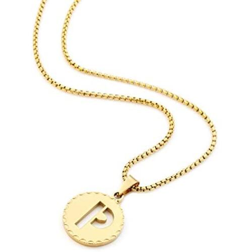 Gold Letter Necklace Steel Chain A-Z Birthday Gift For Men/Women/Boy/Girl Pendant Necklaces