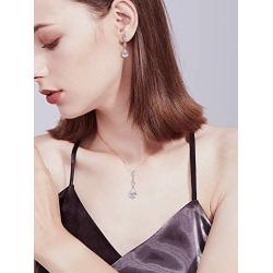 UDORA Zirconia Teardrop Long Earrings Necklace Bridal Bridesmaid Jewelry Sets Wedding Prom Women Gifts