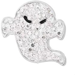 Interchangeable Snap Jewelry Rhinestone Halloween Ghost Standard Size 18-20mm My Prime Gifts
