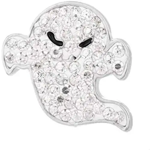Interchangeable Snap Jewelry Rhinestone Halloween Ghost Standard Size 18-20mm My Prime Gifts Interchangeable Snap Jewelry Rhinestone Halloween Ghost Standard Size 18-20mm My Prime Gifts