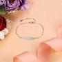 EVER FAITH 925 Sterling Silver Gift Jewelry Lucky Simple Leaf Feather Link Bracelet for Women, Girls