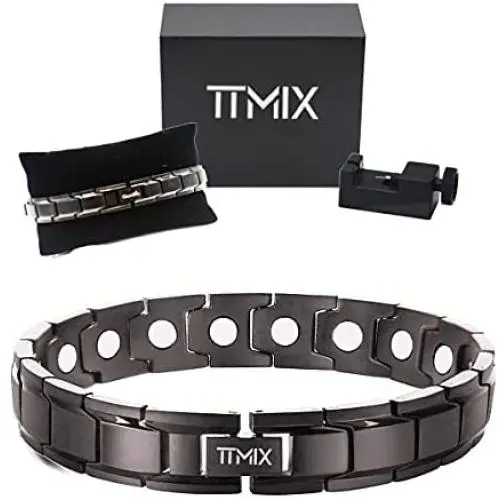High Strength Pure Titanium Magnetic Therapy Bracelet 5000 Ga Magnets for Womens Mens Health, Arthritis Pain Relief with Premium Gift Box High Strength Pure Titanium Magnetic Therapy Bracelet 5000 Ga Magnets for Womens Mens Health, Arthritis Pain Relief with Premium Gift Box