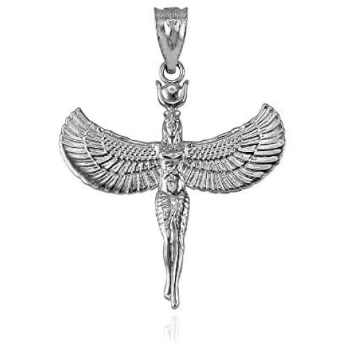 Sterling Silver Isis Egyptian Goddess Pendant Necklace