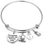 AKTAP Navy Mom Bracelet Military Wife Jewelry The Navy Has My Sailor But I Have His Heart Military Mom/Wife Charm Bracelets