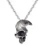 JIL Broken Damaged Half Face Skull Pendant Necklace with Chain JIL Broken Damaged Half Face Skull Pendant Necklace with Chain
