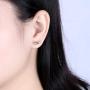 DovEggs 10K White Gold Post 1CTW 5mm Heart Arrows Cut Moissanite Stud Earrings Sterling Silver Push Back for Women