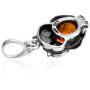 Amber Sterling Silver Owl Pendant