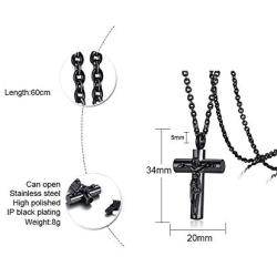 XUANPAI Stainless Steel Mens Jesus Crucifix Cross Urn Pendant Ashes Keepsake Necklace Cremation Religious Jewelry