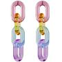 Funky Rainbow Clear Pastel Acrylic Extra Long Link Chain Dangle Earrings Statement Resin Geometric Paperclip Chain Drop Earrings Coloful Lightweight Jewelry for Women Girls Gifts