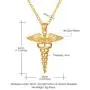 U7 Nurse RN Caduceus Necklace MD Gift Stainless Steel Nursing Angel Pendant, Chain 22'' U7 Nurse RN Caduceus Necklace MD Gift Stainless Steel Nursing Angel Pendant, Chain 22''