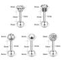 ZS 5 Pairs Ball Stud Earrings Stainless Steel 18G Barbell Gartilage Earrings Helix Earrings 4mm CZ Ear Piercing Set