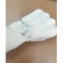 MANZHEN Gold Silver Peace Love Sign Symbol Openable Hook Bangle Bracelet Cuff Jewelry