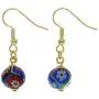 GlassOfVenice Murano Glass Mosaic Millefiori Ball Earrings - Gold GlassOfVenice Murano Glass Mosaic Millefiori Ball Earrings - Gold