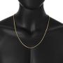 The Bling Factory 3mm Polished 14k Yellow Gold Plated Flat Cuban Link Curb Chain Necklace