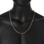 The Bling Factory 3mm Polished 14k Yellow Gold Plated Flat Cuban Link Curb Chain Necklace