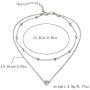 Bmirth Boho Layered Choker Necklace Heart Pendant Necklaces Simple Beads Short Necklace Chain Jewelry for Women and Girls (Silver)