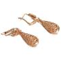 Yoursfs Filigree Teardrop Leverback Dangle Earrings for Women 18K Gold Plated Wedding Earring Prom Jewelry