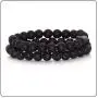 Fusamk 2PCS Cross Turquoise Bracelet Natural Stone Lava Beads Essential Oil Diffuser Bracelets,7.5'' Wrist