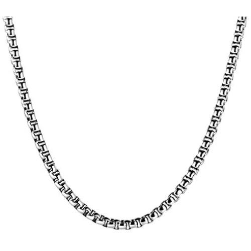 SANNYRA 2mm-7mm 16-38In Stainless Steel Rolo Chain Necklace Crude Chain Necklace for Men Women Jewelry