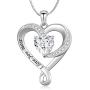 925 Sterling Silver Jewelry Engraved Love Heart Pendant Necklace Gift for Women Girls Mum