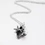 YFN Bee Necklace Sterling Silver Bumble Bee Queen Bee Bumblebee Honeycomb Pendant Necklace