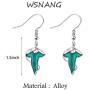 WSNANG Movie Elven Green Leaf Earrings Movie Inspired Jewelry Gift for Fans