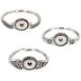 JGFinds Snap Button Bracelets, 3 Pack - Hearts, Greek Key, Filigree Look