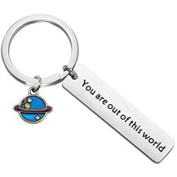 CYTING You are Out of This World Planet Keychain Space Earth Jewelry Space Lover Gift for Astronaut UFO Lover Astronomer