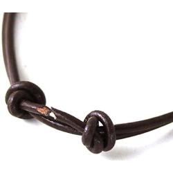 LynnAround Sturdy Beach Choker Surf Necklace Adjustable Genuine 2mm, 3mm Round Brown/Black Leather Cord 16-32''