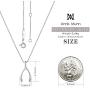 Annis Munn Good Luck Wishbone Necklace – 925 Sterling Silver Wishbone Pendant,Valentines Day and Mothers Day Jewelry Birthday Gift for Women and Girls