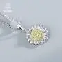 PIRATESHIP Sunflower Necklace for Girls Women 925 Sterling Silver Fashion Jewelry Pendant Birthday Gifts for Her Luxury Gift Package Extenders15+2''
