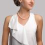 THE PEARL SOURCE AAA Quality Round White Freshwater Cultured Pearl Necklace for Women with Magnetic Clasp