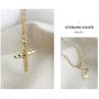 Vintage Cross Pendant Necklace for Women Girls Men Sterling Silver Simple Handmade Hammered Crucifix Prayer Jewelry Adjustable Chain Choker Necklace Jewelry Gift
