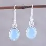 NOVICA Chalcedony .925 Sterling Silver Dangle Earrings, Luminous Sky Blue NOVICA Chalcedony .925 Sterling Silver Dangle Earrings, Luminous Sky Blue