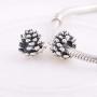 EVESCITY Limited Edition Pinecone Pine-cone 925 Sterling Silver Bead For Charms Bracelets For Charm Bracelets Like Pandora & Others Best Jewelry Gifts for Her