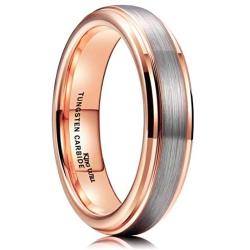 King Will Duo Unisex 5mm 6mm 7mm 8mm 18k Rose Gold Plated Tungsten Carbide Ring Two Tone Wedding Band