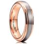 King Will Duo Unisex 5mm 6mm 7mm 8mm 18k Rose Gold Plated Tungsten Carbide Ring Two Tone Wedding Band