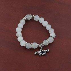 BOSATE Military Mom Gift Army Mom Charm Bracelet Army Mother Jewelry Military Mom Wife Bracelet Air Force Mom Navy Mom Gift for Women Military Mom