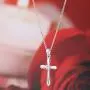 Vanbelle Sterling Silver Jewelry Fancy Cross Pendant-Necklace with Cubic Zirconia Stones and Rhodium Plated for Women and Girls