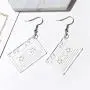 4Pairs Acrylic Cassette Tape Earrings Retro Tape Dangle Earrings Funny Rock Roll 1950s 80s Vinyl Record Drop Earrings for Women Girl Accessories