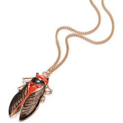 La Espoir Fashion Cicada Insects Pendants Sweater Necklace