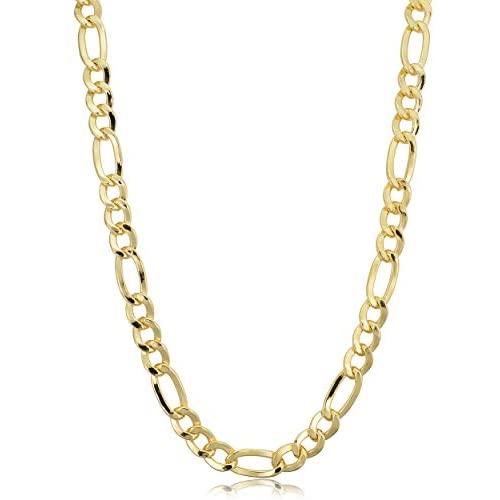 Kooljewelry 14k Yellow Gold Filled Figaro Necklace (3.3 mm, 4.2 mm, 5.2 mm, 6 mm, 7.8 mm or 8.6 mm)