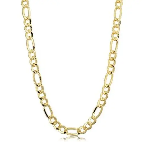 Kooljewelry 14k Yellow Gold Filled Figaro Necklace (3.3 mm, 4.2 mm, 5.2 mm, 6 mm, 7.8 mm or 8.6 mm) Kooljewelry 14k Yellow Gold Filled Figaro Necklace (3.3 mm, 4.2 mm, 5.2 mm, 6 mm, 7.8 mm or 8.6 mm)