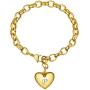 GoldChic Jewelry Personalized Stainless Steel 26 Initial Heart Charm Bracelet Adjustable for Women/Girls,Cable Link Letters Alphabet Mother Daughter Bracelets - (Other Charms Can be Added)